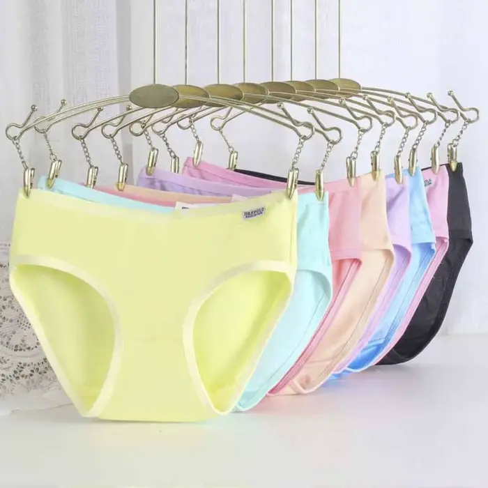 6 kusov módnych cukríkových farieb jednoduché nohavičky boxerky Lingerie spodná bielizeň pre ženy priedušná stredná veľkosť slipy pre dospievajúcich