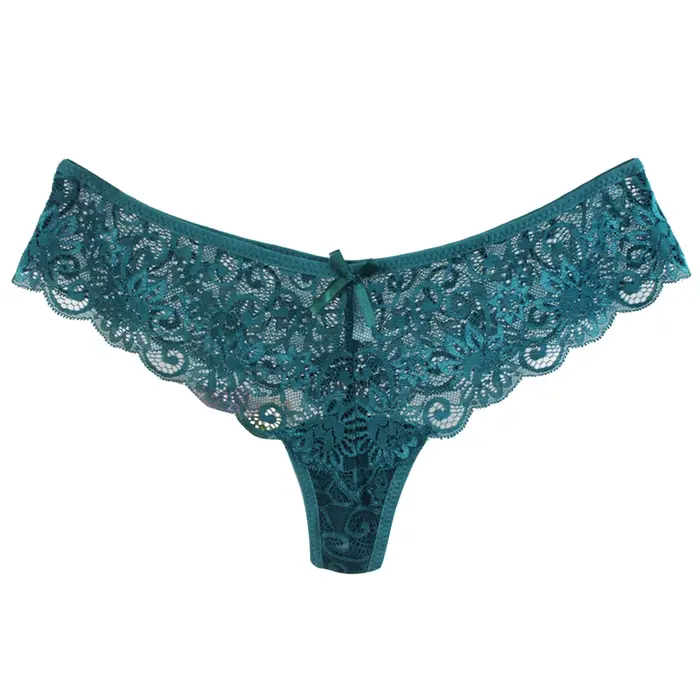 String Sexy en Dentelle pour Femme, Culotte Taille Basse avec Nministériels d Papillon, Broderie Florale, Charmant String, LencBR