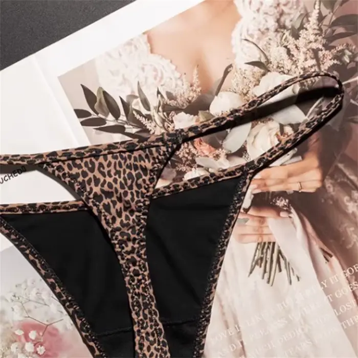Dámske Leopard tlače tanga, vysoký slot, spodná bielizeň Sexy Icy hodváb, bezšvíkové, jeden kus, Fitness, veľká veľkosť, nová kolekcia jar/leto