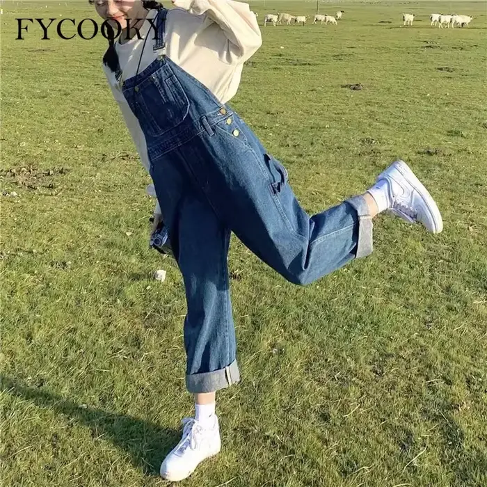 Džínsová baggy kombinéza pre ženy