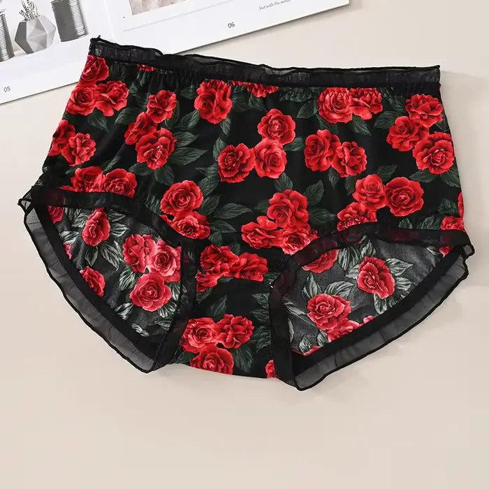 Silky Dámske čipka nohavičky, Plus veľkosť nohavičky, mlieko tlač, sexy, prehrabol, motýlik, elastický spodná bielizeň, Plus veľkosť