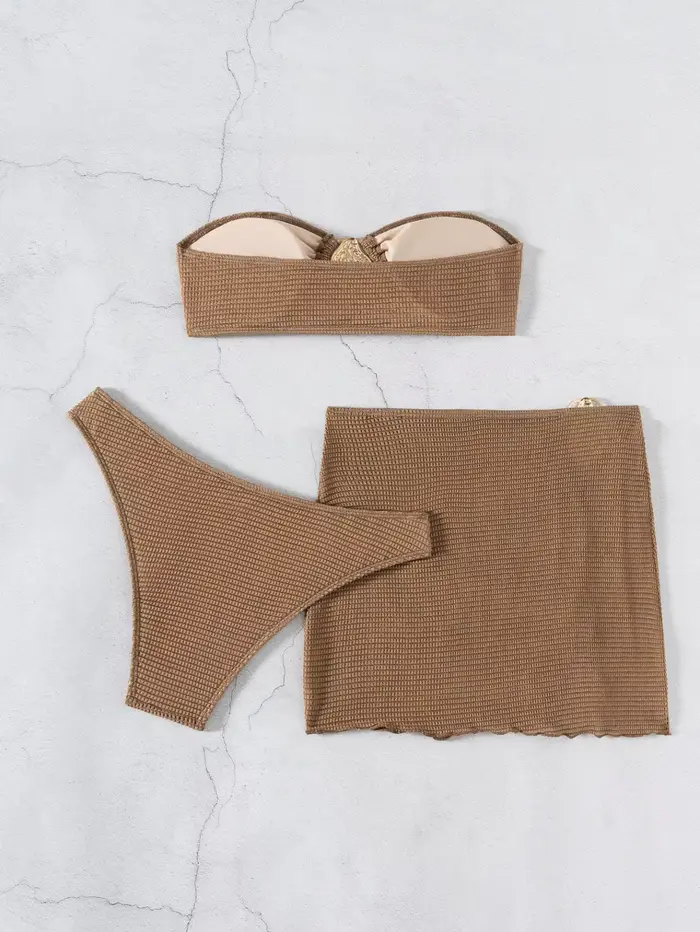 Bikini Chisalis 2025 Dámska sada, Nízky pás Sexy Bikiny, Plážový set so šatami, Pre ženy Špeciálne príležitosti