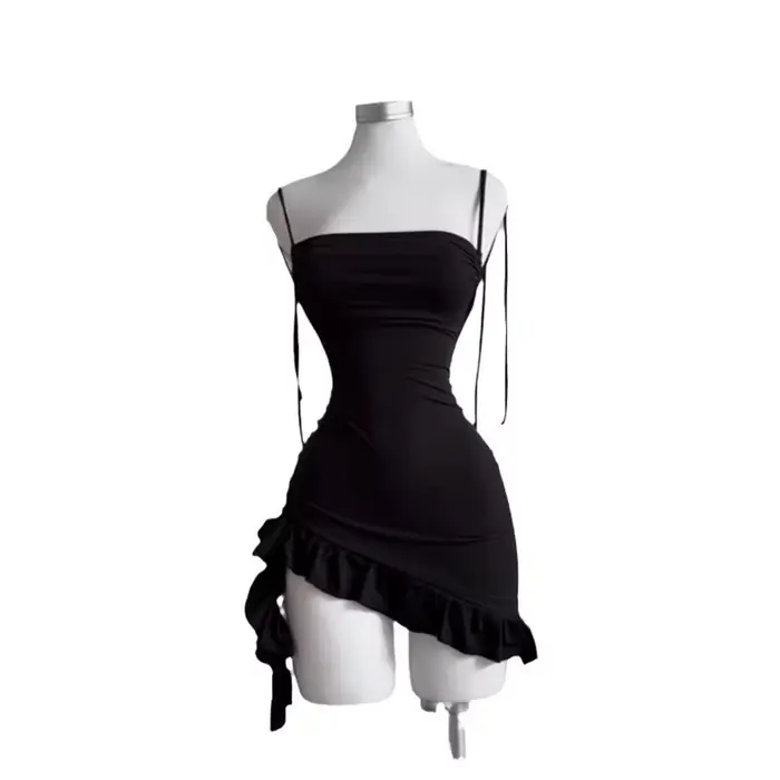 2025 Sexy sans manches dos nu Mini robe femmes été Europe amérique à lacets robes moulantes haute ru