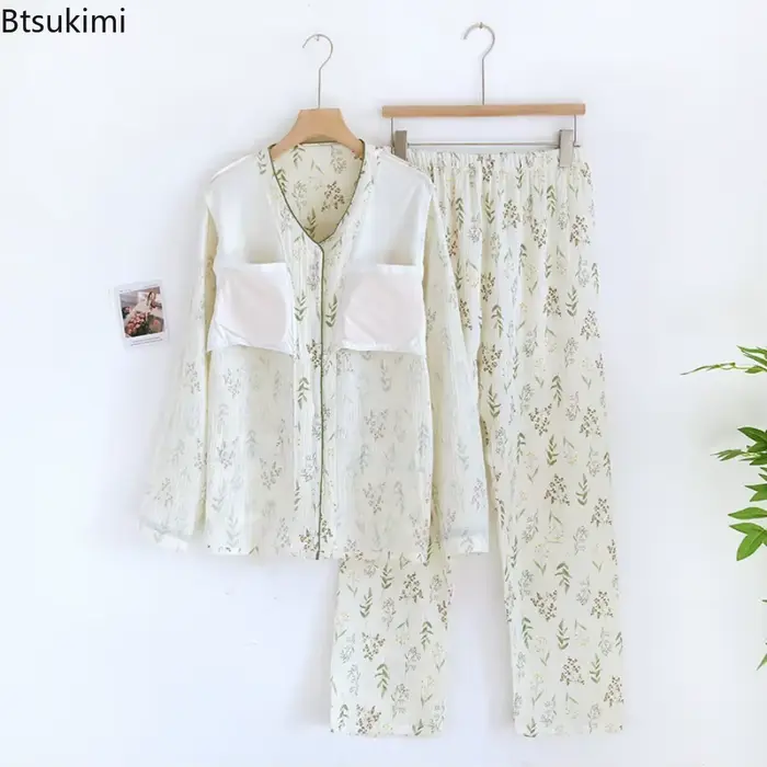 100% bavlna Letné kvetinové pyžamo pre ženy Špeciálne príležitosti Mäkké noci Zimné jarné jesenné elegancie Domov