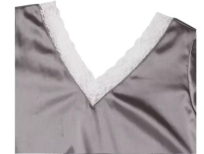 Dámska čipka nočná bielizeň Set, V-Neck ležérne spodná bielizeň, pevné spojované nočná košeľa, poludnie, leto, 2020 Móda