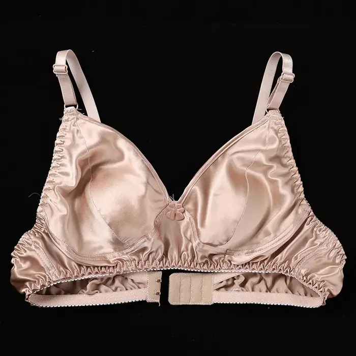 Soutien-gorge anti-choc 100% soie de mûrier, ultra-fin, grande taille, sans armature, oreilles de lapin