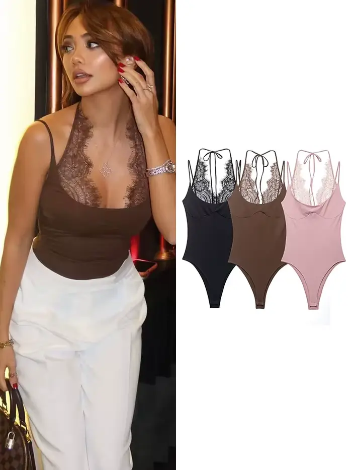 Ženský oblek z polyesteru s čipkou vložky pre ženy ležérny štýl letné sexy elegantné špeciálne príležitosti