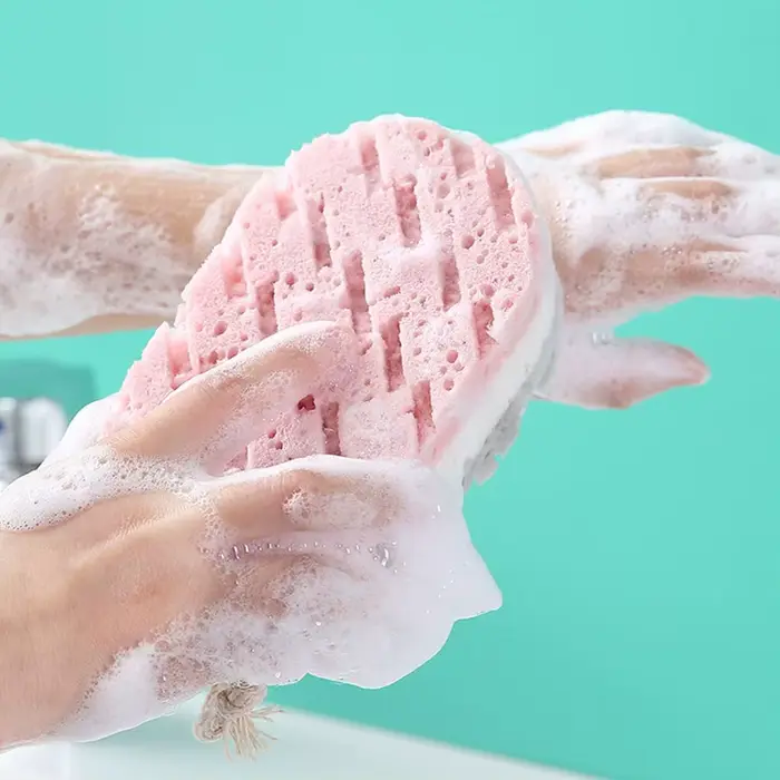 Kúpeľová hubka v tvare gule, 2 kusy, masážna kefa na celotelovú exfoliáciu, masážna kefa, hubová kefa, kúpeľňové doplnky