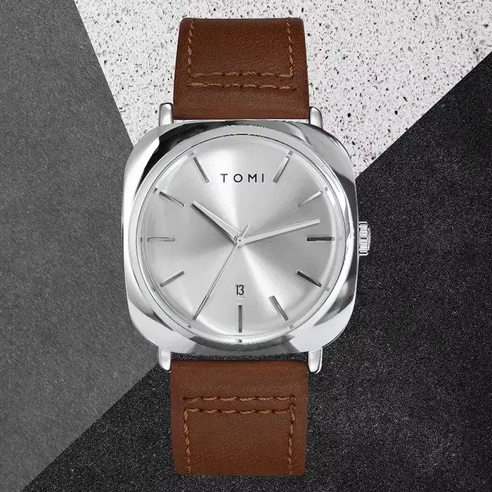 TOMI montre de conception d'affaires de mode pour hommes montre à petit disque carré de haute qualit