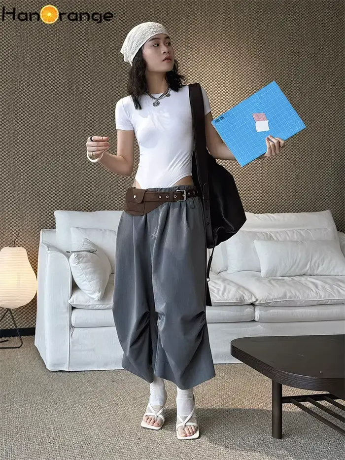 Jar/Leto Tričko Body pre Ženy Trendové s Vysokým Strihom a Zúženým Pásom Krátke Rukávy Slim Strih Biela/Čierna/Hlboká
