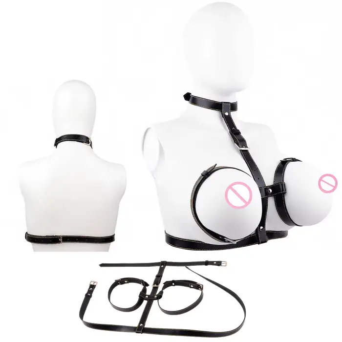 QKKQ – Prenosná BDSM erotická podprsenka s objímkou na bradavky, Nastaviteľné prsia Bondage, hrudné spojivo, pás pre ženy, hry pre dospelých