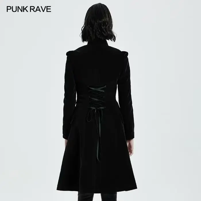 PUNK RAVE - Gotický polodlhý kabát pre ženy
