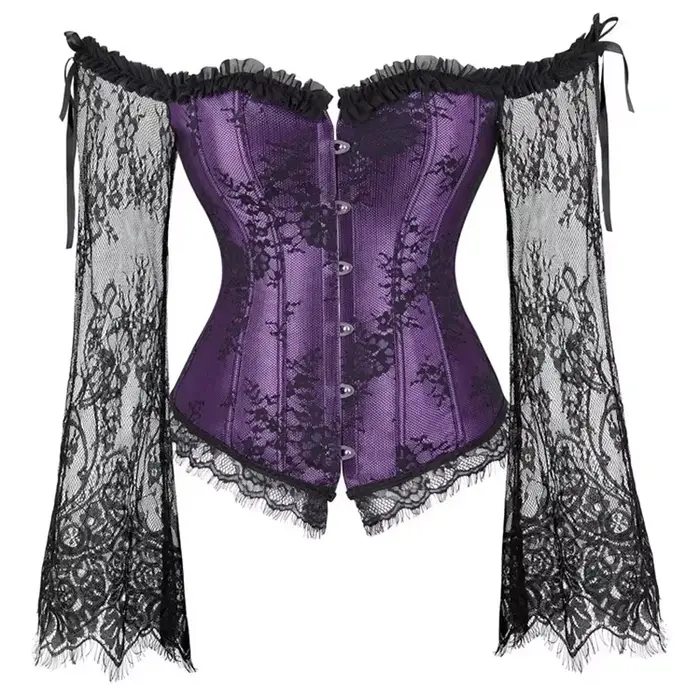 Vintage bustier z polyesteru a elastanu s výšivkou, pre ženy, každodenný štýl a špeciálne príležitosti