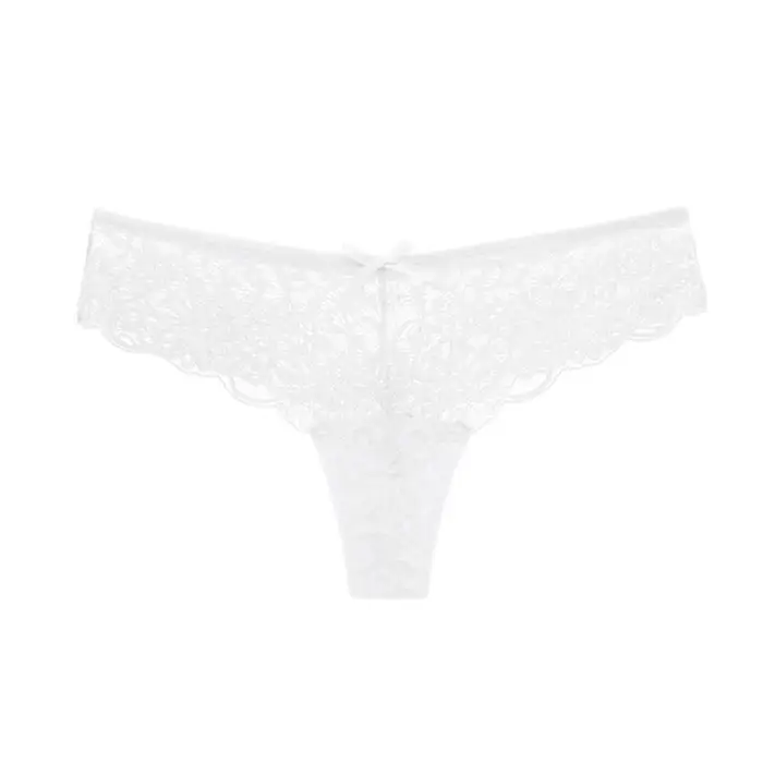 String Sexy en Dentelle pour Femme, Culotte Taille Basse avec Nministériels d Papillon, Broderie Florale, Charmant String, LencBR