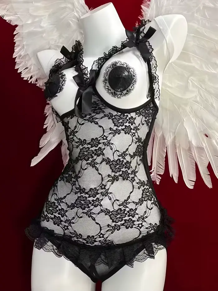 Sexy spodná bielizeň pre ženy, čipka babydoll šaty, ženské spodné prádlo, otvorená podprsenka, otvorený rozkrok, erotický kostým, exotické body, body pre okrúhle ženy