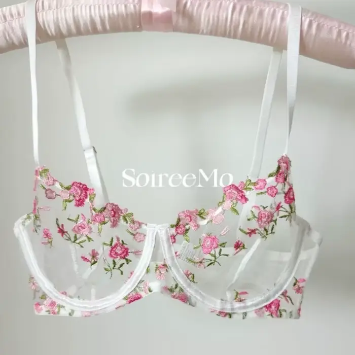 Ensemble de soutien-gorge en dentelle française élégante broderie florale lingerie de luxe pour femmes grandes tailles occassions spéciales