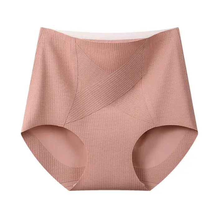 Culotte taille haute sans couture pour femmes, contrôle du ventre, pur coton, ceinture Non roulante,