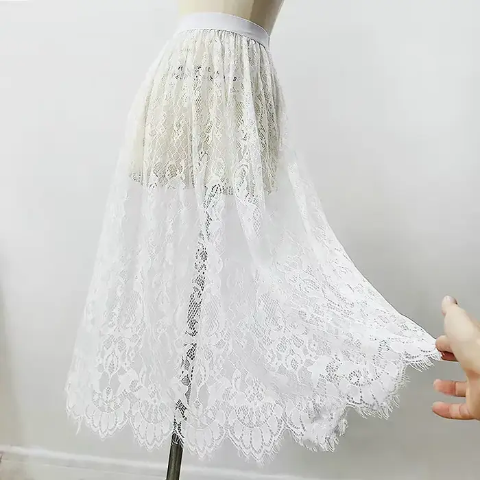 Dámska regrtedarling čipka dlhá sukňa, elegantná silueta, jemná čipka, perfektný strih, špeciálna príležitosť, leto, party, darček k narodeninám