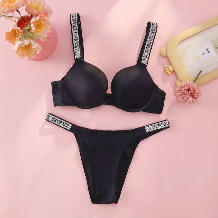 Štýlový Victoria's Secret Dámske podprsenky a nohavičky nastaviť každodenný štýl bezšvíkové pletené materiály polyester Nylon Comfort udržanie špeciálne príležitosti