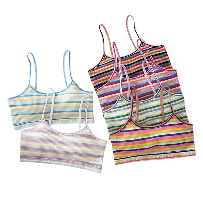 Soutien-gorge Camisole universel arc-en-ciel, rembourré en coton, sous-vêtements Anti-secouement, soutien-gorge de sport pour femmes