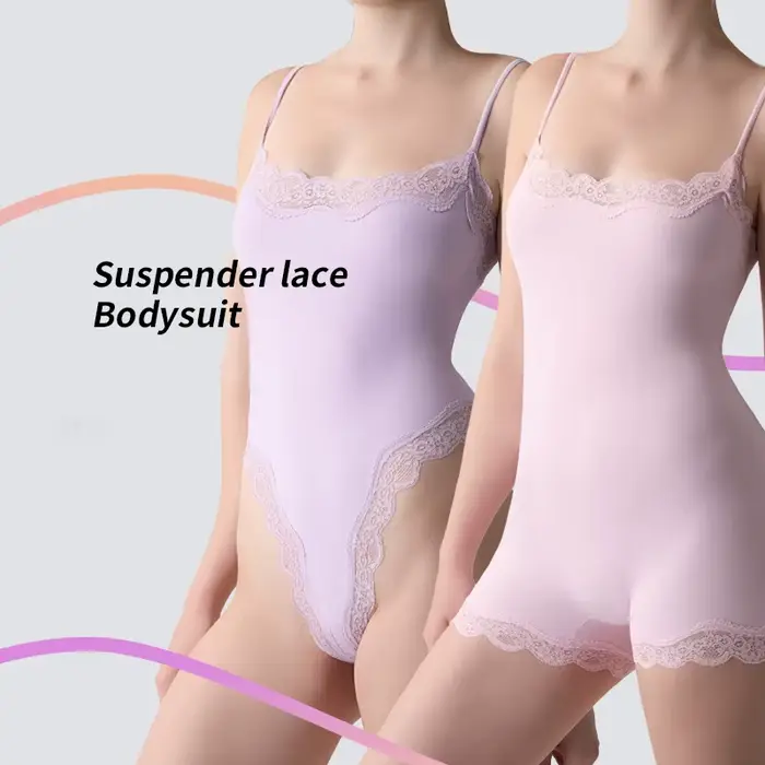 Sexy čipka body pre ženy, námestie krku, jemné nastaviteľné popruhy, tesný fit, jednofarebné, vnútorné vesty, 2-vrstvové modelovanie oblečenie