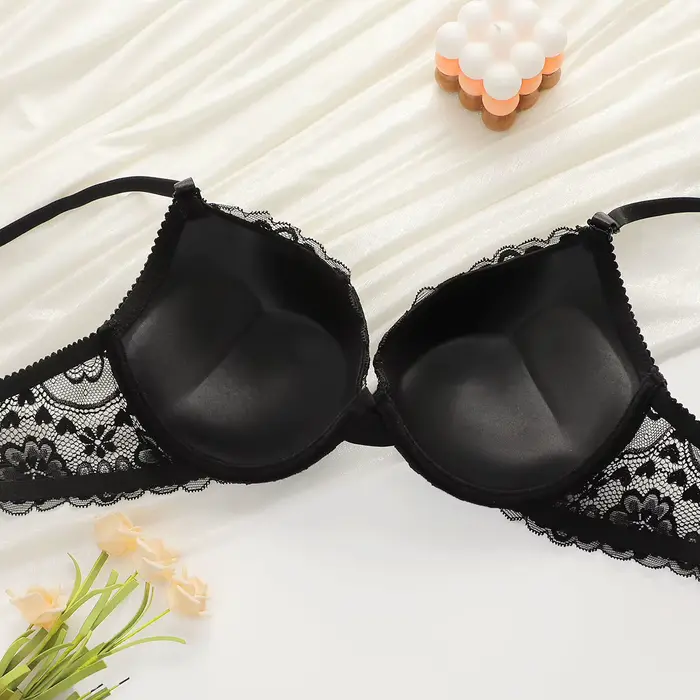 Viomisha ensemble de lingerie Sexy dame Push Up soutiens-gorge ensemble Transparent à armatures florales intime jolie sous-vêtements en dentelle ensemble de culottes
