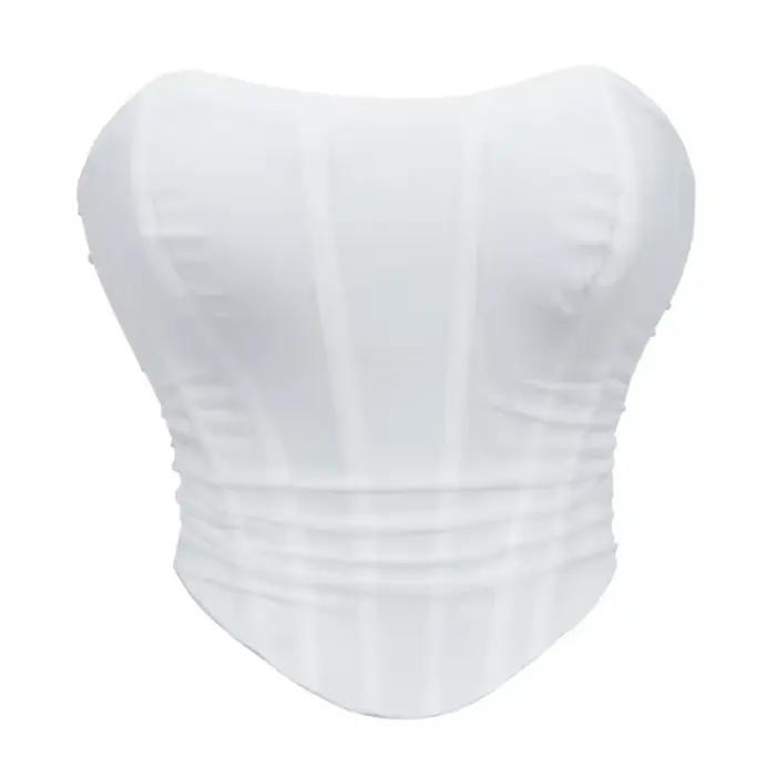 Elegantné červené víno sieťovaný riasený rybí stužka kravata holý chrbát zakrivený lem Bustier Korzet Bodyshaper Klubový top tubulárny