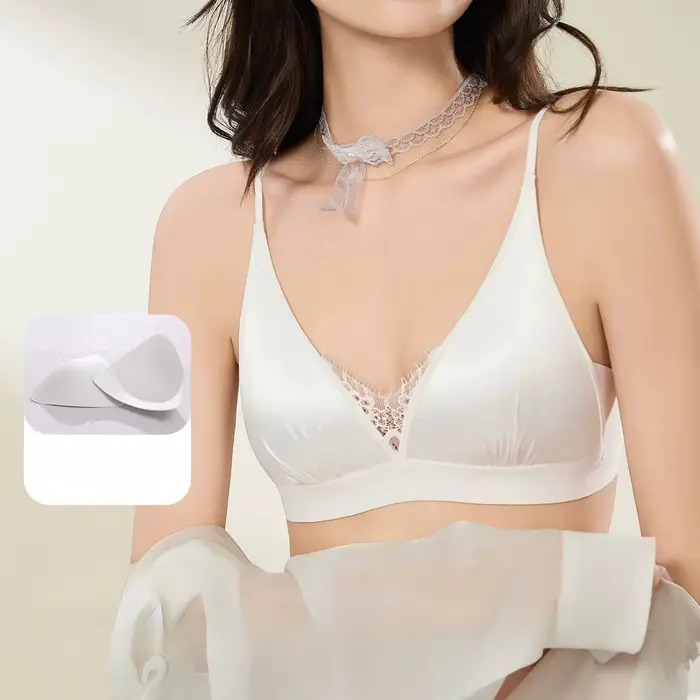 Elegantná francúzska podprsenka bez kostic, luxusná spodná bielizeň v saténe, bralette pre malý hrudník, jemná letná podprsenka v čipke, elegantná a pohodlná bralette