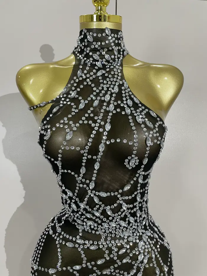 Sexy mini šaty bez rukávov polyester elastan pre ženy kluby show disco