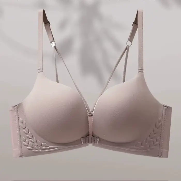 Sexy podprsenka s malými prsiami pre ženy, predné tlačidlo, krásny chrbát, bezšvíkové, ploché prsia, bočné prsia, bez oceľového krúžku, veľká podprsenka