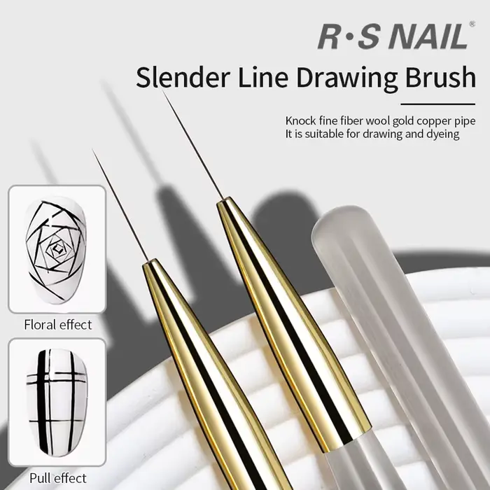 RSNACanon-Pinceaux à Ongles pour Nail Art, Stylo de Peinture à Rayures Françaises, Long Dessin Mince