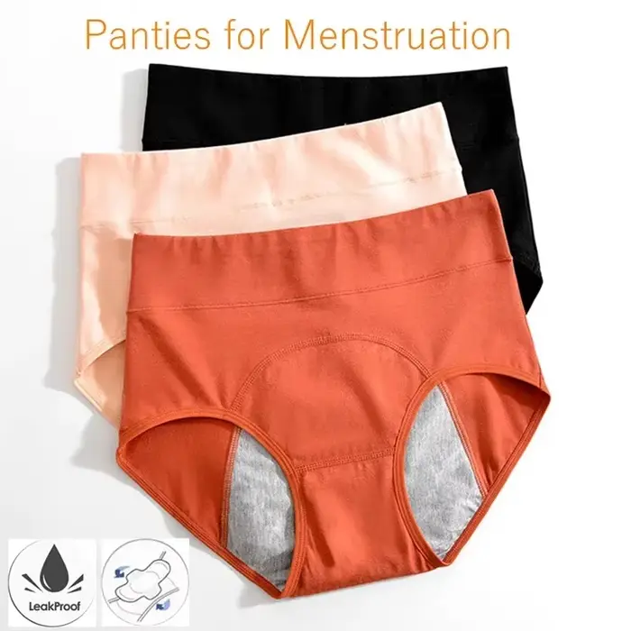 Dámske 95% bavlnené a 5% spandexové menštruačné nohavičky, vysoká ochrana, maximálny komfort, špeciálne príležitosti, perfektné ponúknuť