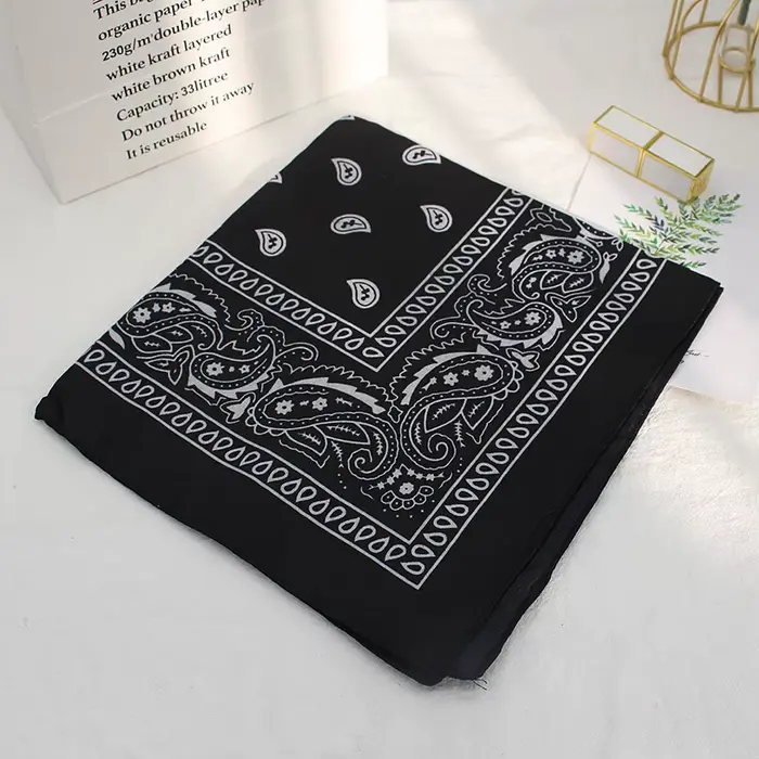 Štvorcový bandana Hip Hop čierne šatky pre ženy športový