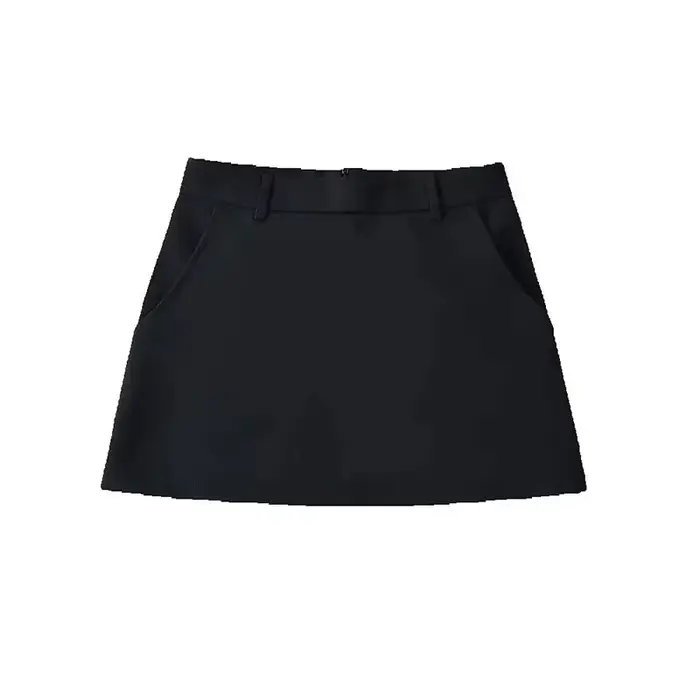 Mooyufon dámska módna pevná sukňa so zipsom vzadu do A-liniek Mini