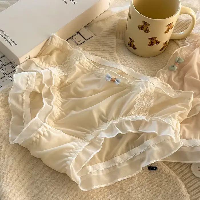 Luolita InDispensLingerie-Culotte Sexy en Dentelle pour Femme, Sous-vêtement Respirant, Rose, Transparent, Solide, Document