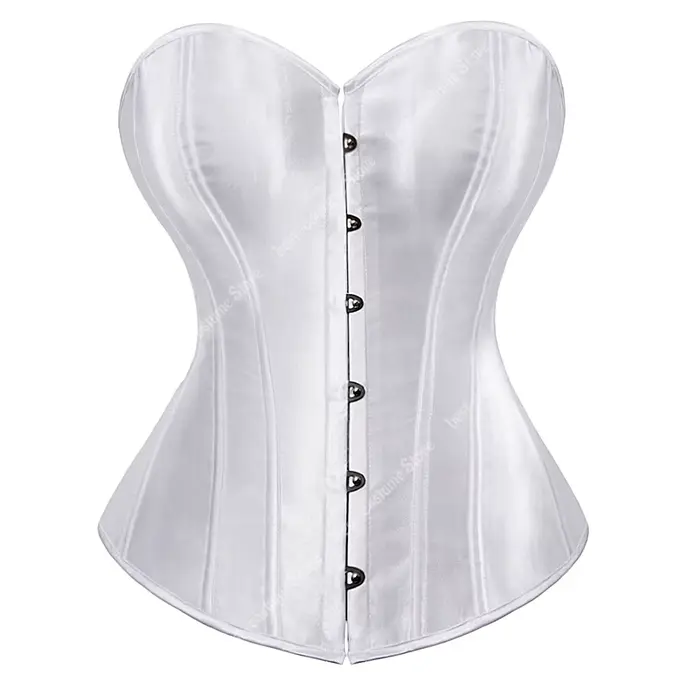 Corset à Lacets avec Fermeture Éclair pour Femme, Bustier Sexy de Grande Taille, Couleur Blanche