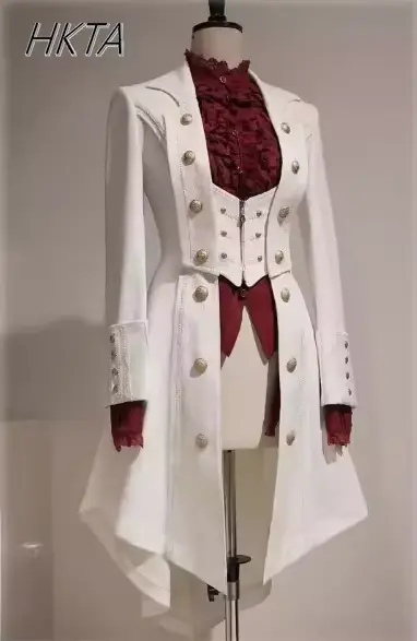 Trench Coat Gothisme Moderne Femme High Street Design Noir Polyvalent Occasions Speciales