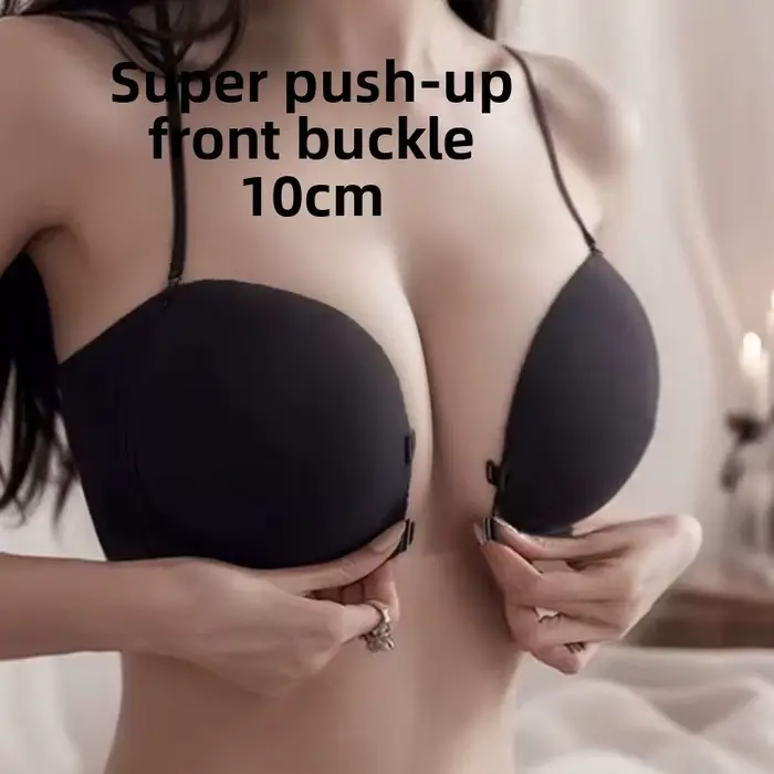 Push Up podprsenka s predným uzáverom pre malé poprsie bez výstuže, 10 cm hrubé polstrovanie, každodenné pohodlie, perfektná podpora, proti ošúchaniu, hlboký výstrih pre ženy
