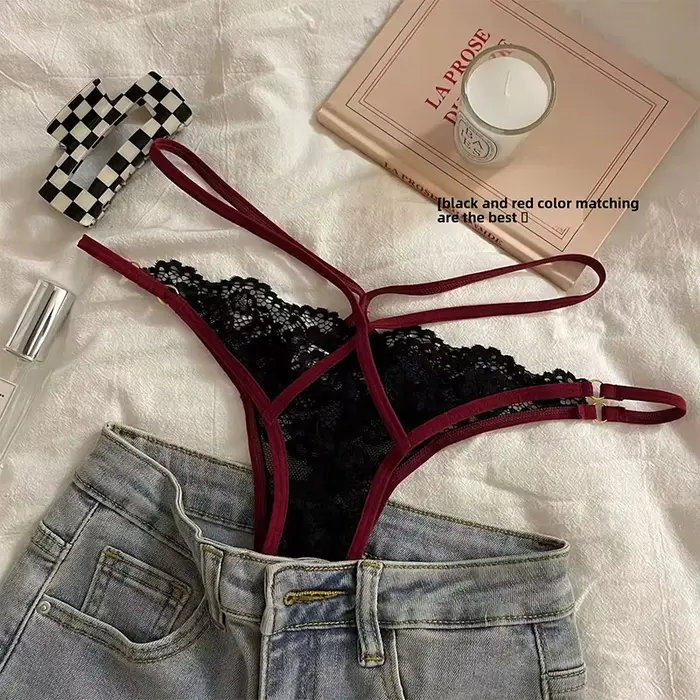 spodná bielizeň Estetická čipka Čistá francúzska túžba, spodná bielizeň Nízky pás Pančucháče s priedušnými Sexy Mesh dierami, pre dospelých Sexy