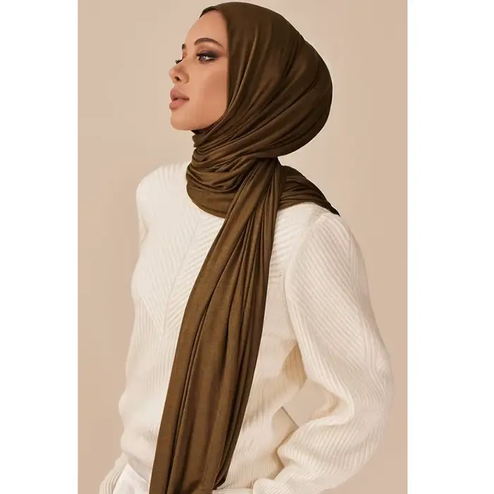 Écharpe Hijab en Jersey de Coton Modal pour Femme, Long Châle Musulman, Turban Doux Uni, Bandeau de 