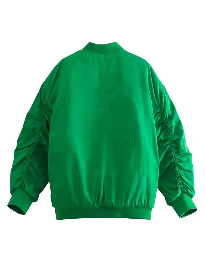 Veste Bomber Femme Yenkye Polyester Style Vintage Streetwear Automne Hiver Occasions Spéciales