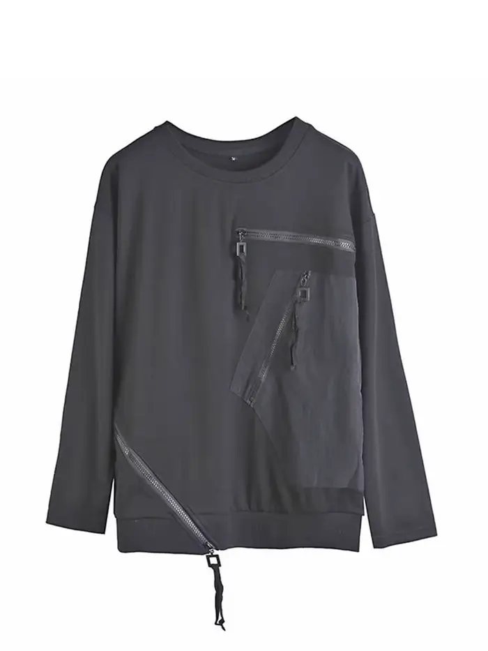 Amax luluE Európsky dizajnér čierne tričko pre ženy voľný punk štýl neformálne vintage luxusné streetwear