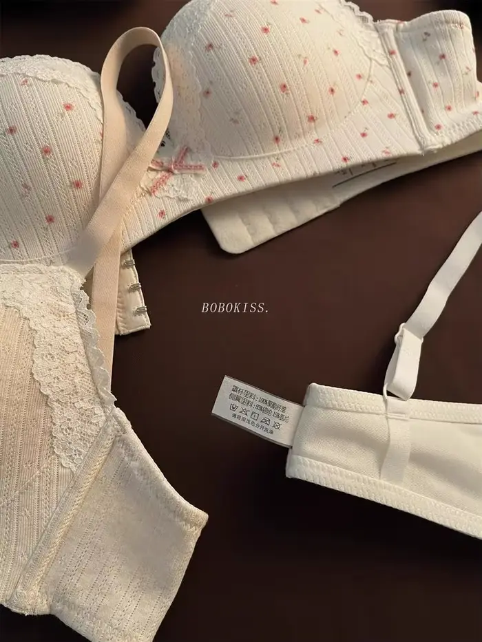 Sweet Girls – Sexy čipková podprsenka s lukom, bezdrôtová polstrovaná push-up podprsenka, bavlna, proti ošúchaniu, pohodlná, priedušná, intímna spodná bielizeň pre ženy