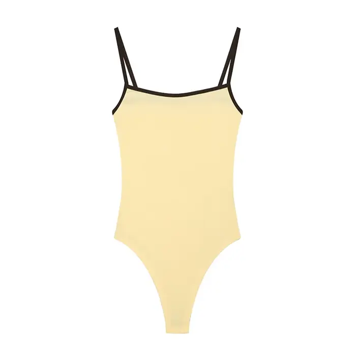 Bodysuits pour femmes tendance, col rond, fines bretelles, sexy, dos nu, sans manches, pour l'été