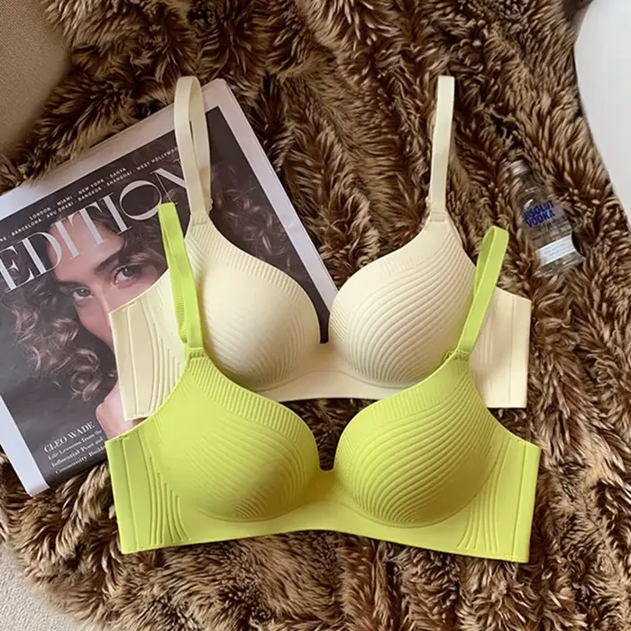 Bezšvová podprsenka pre ženy s veľkorysým pleteným prsníkom z elegantného elastanu a nylonu pre optimálnu podporu a každodenné pohodlie