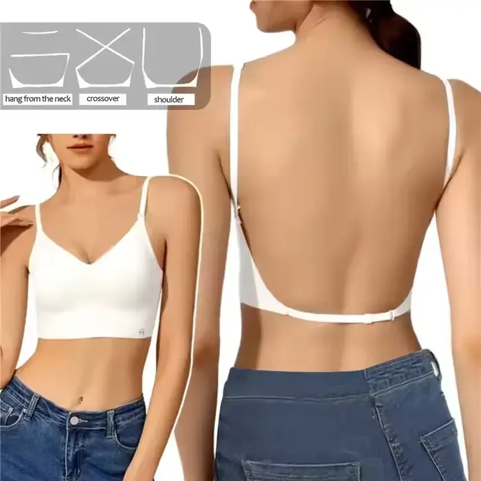 Soutien-gorge Invisible pour femmes, soutien-gorge plongeant en U profond, haut dos nu pour robes, L