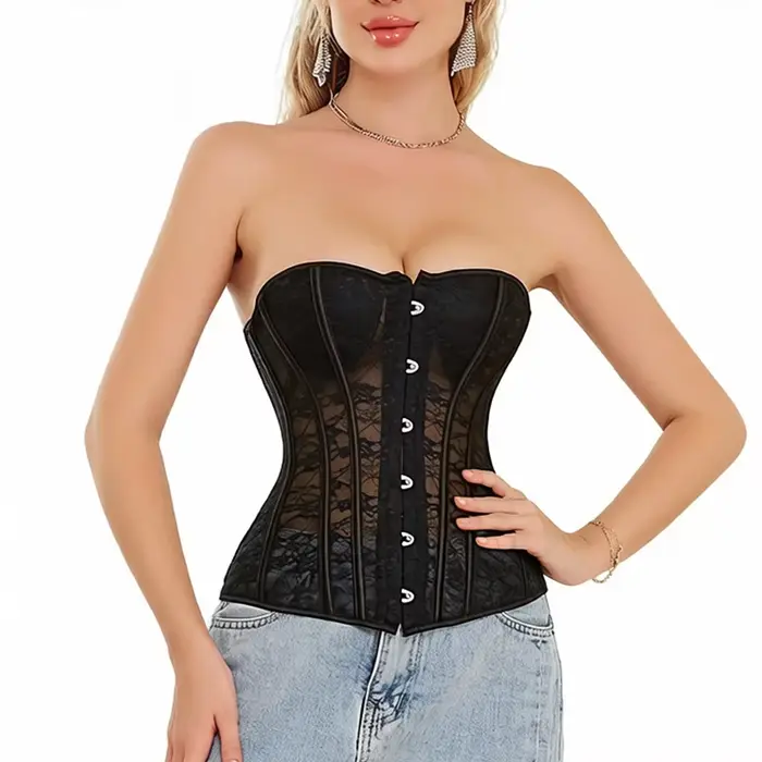 Korzet Overbust Žena Gothic Vintage bustiers Polyester Elastan Sochár Silueta Špeciálne príležitosti