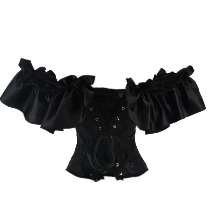Corset victorien sexy en polyester et élasthanne pour femmes, avec volants, pour occasions spéciales et événements gothiques steampunk