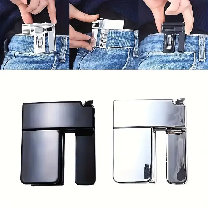 La ceinture pantalon taille boucle Clip ABS unisexe taille boucle pliante élastique ceinture Clip fo
