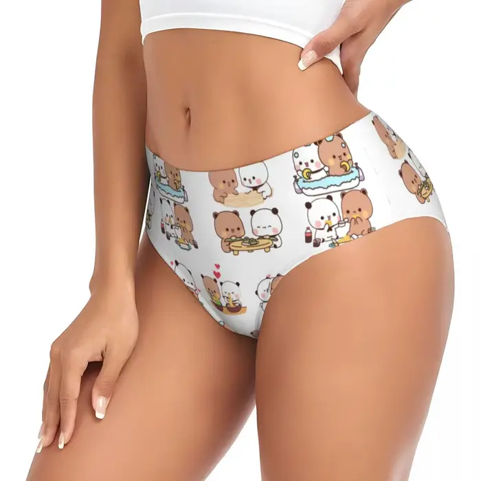 Culottes de couple Panda Bear et Brownie True Love Bubu Dudu pour femmes sous-vêtements respirants confortables et élégants pour toutes les occasions